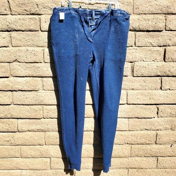 Calvin Klein Distressed Jogging Pants Jean Look Casual Comfy Acid Wash Sz M - Picture 12 of 12